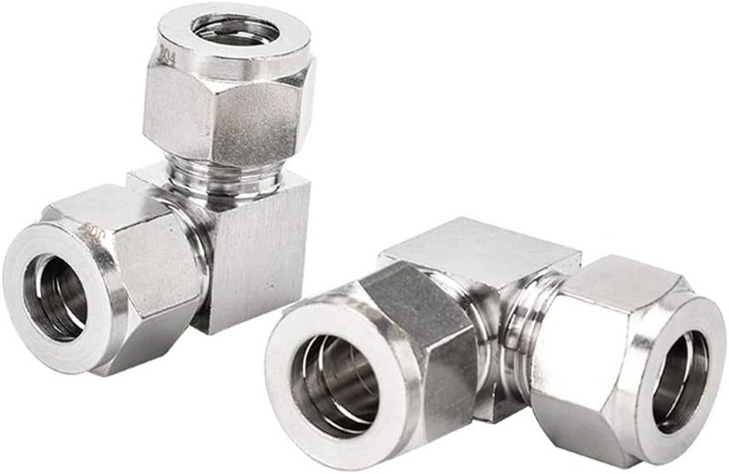 Pysrych 304 Stainless Steel Compression Tube Fitting 90 Degree Elbow with Double Ferrules 6mm OD x 6mm OD, Pack of 2 - Image 3